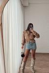 Lidija Beli Ayarlanabilir Kaşe Ceket Camel