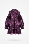 Oversize Balon Kol Premium Elbise Madrid  Mor