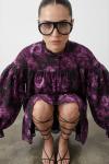 Oversize Balon Kol Premium Elbise Madrid  Mor