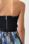 Straplez Kot Crop Lacivert