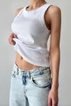 Laci Fitilli Halter Yaka Atlet Beyaz