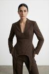 Donna korseli blazer pantolon set Kakao