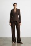 Donna korseli blazer pantolon set Kakao