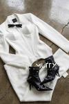 Donna korseli blazer pantolon set Beyaz