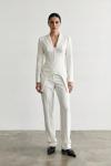 Donna korseli blazer pantolon set Beyaz