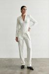 Donna korseli blazer pantolon set Beyaz
