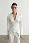 Donna korseli blazer pantolon set Beyaz