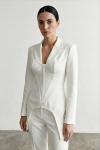 Donna korseli blazer pantolon set Beyaz