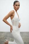 Asos Korse Detaylı Maxi Elbise Beyaz