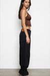 Zr Dantel Detayli Mini Crop Bluz Kahverengi
