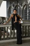 Levante Gold Aksesuarlı Elbise Siyah