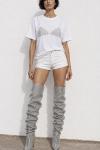 Liana Tas Detayli Oversize T-shirt  Beyaz