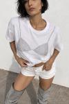 Liana Tas Detayli Oversize T-shirt  Beyaz