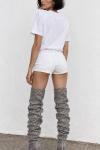 Liana Tas Detayli Oversize T-shirt  Beyaz