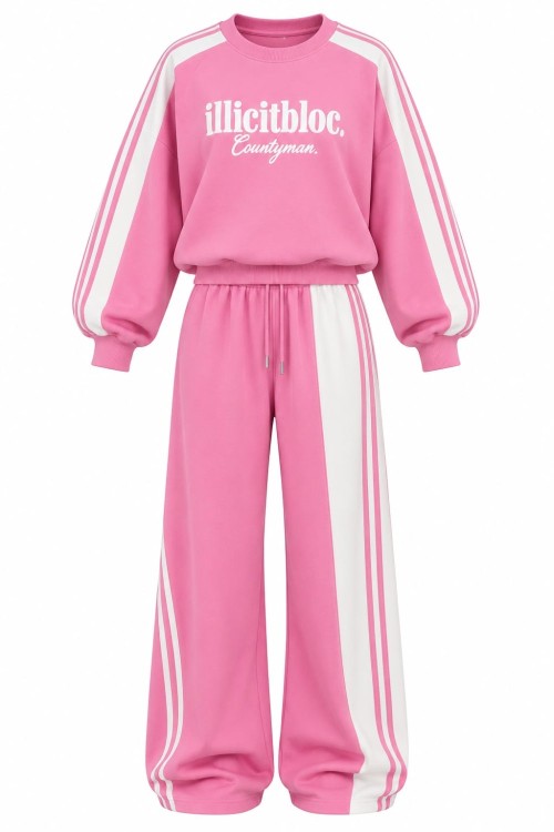Lea 2 li Sweat Alt Takım  Pembe