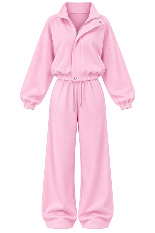 Aubrey 2 li Oversize Eşofman Takım Pembe
