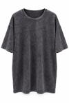Huna Oversize Yıkamalı Tshirt-Elbise  Gri