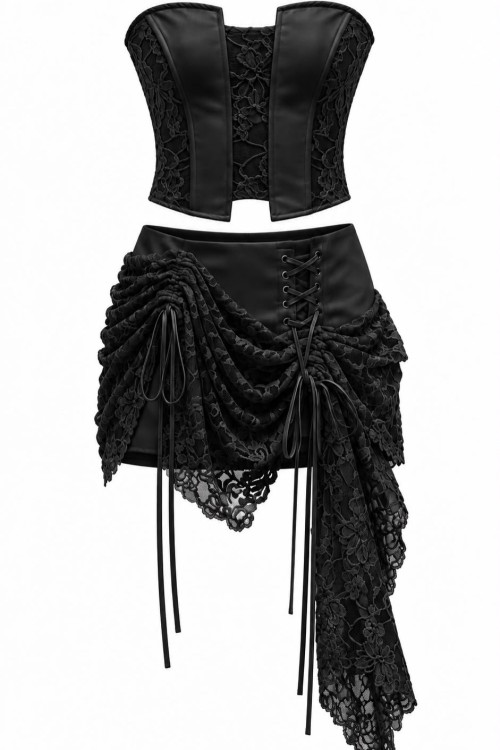 Dorisa Romantik Parti Set Siyah