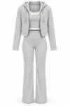 Candy 3 Parca Taty Crop Ceket Set Gri