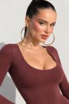 Loly Basic Uzun Kollu Tulum Bordo