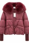 Bergen Kurklu Ithal Puffer Mont  Bordo