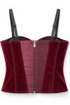 Lizbon Kadife Gloplu Premium Korse Bordo