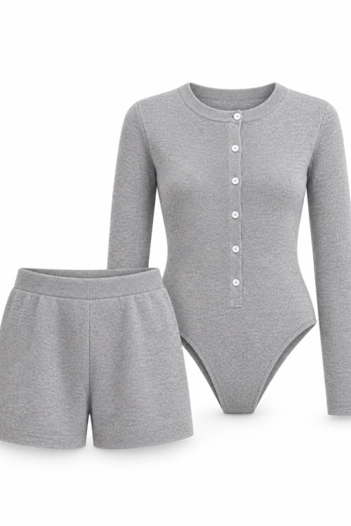 Coco Triko Bodysuit+Sort Set Gri
