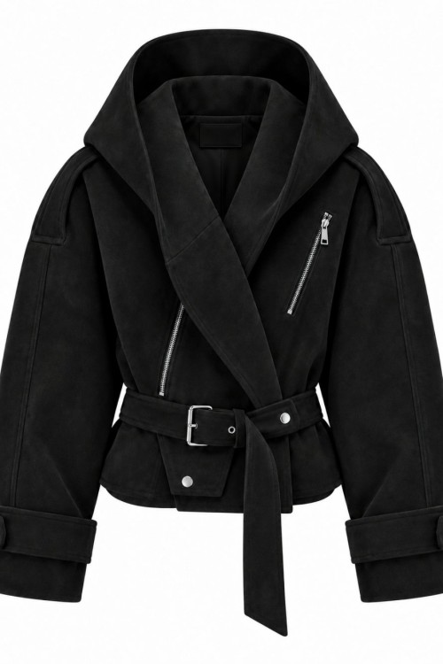 Rouge Suet Oversize Ceket  Siyah