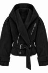Rouge Suet Oversize Kapsonlu Mont  Siyah