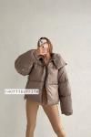 Mariya Yüksek Yaka Puffer Şişme Mont Vizon