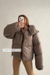 Mariya Yüksek Yaka Puffer Şişme Mont Vizon