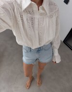 Lola Oversize Bohem Gömlek Beyaz